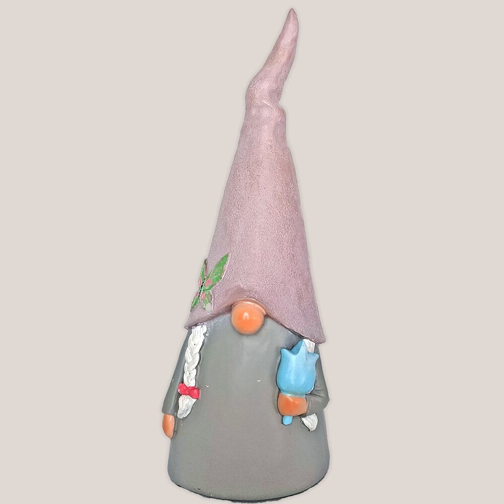 EASTER GNOME w/ Side Braid, Flower, and Butterfly | Spring Easter Decor Figurine